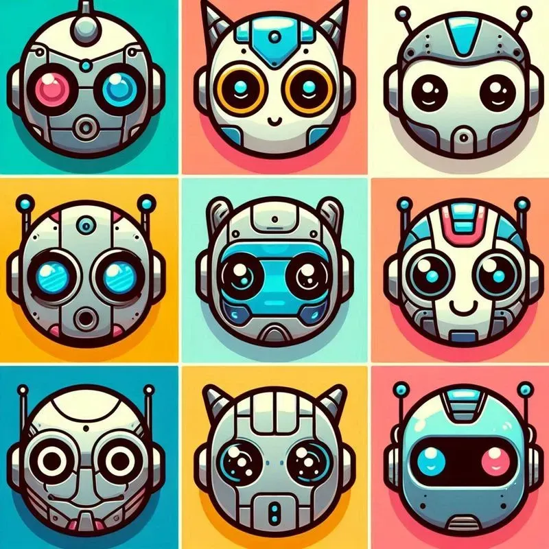 Stylized Character Grid Art