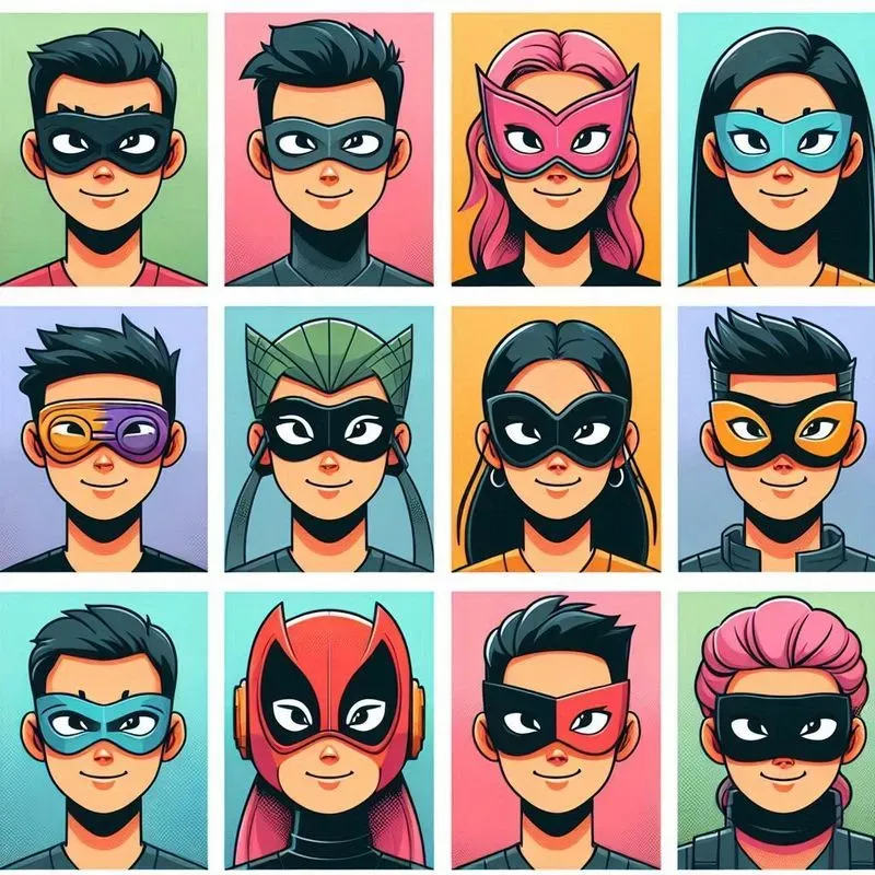 Stylized Character Grid Art