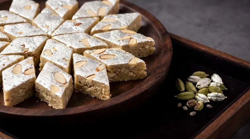 Luxury Indian Halwa Barfi Stock Photos