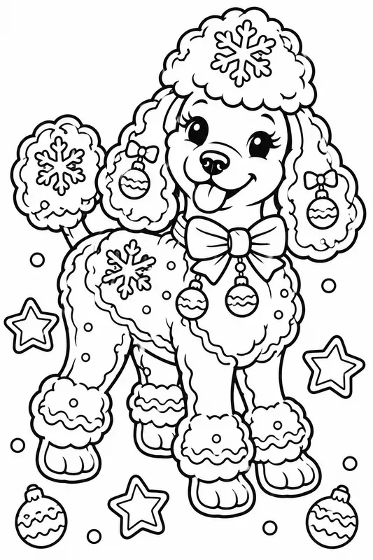Christmas Dog Breed Cookie Coloring Pages