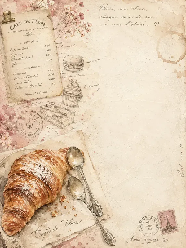 Parisian Cafe Journal Pages