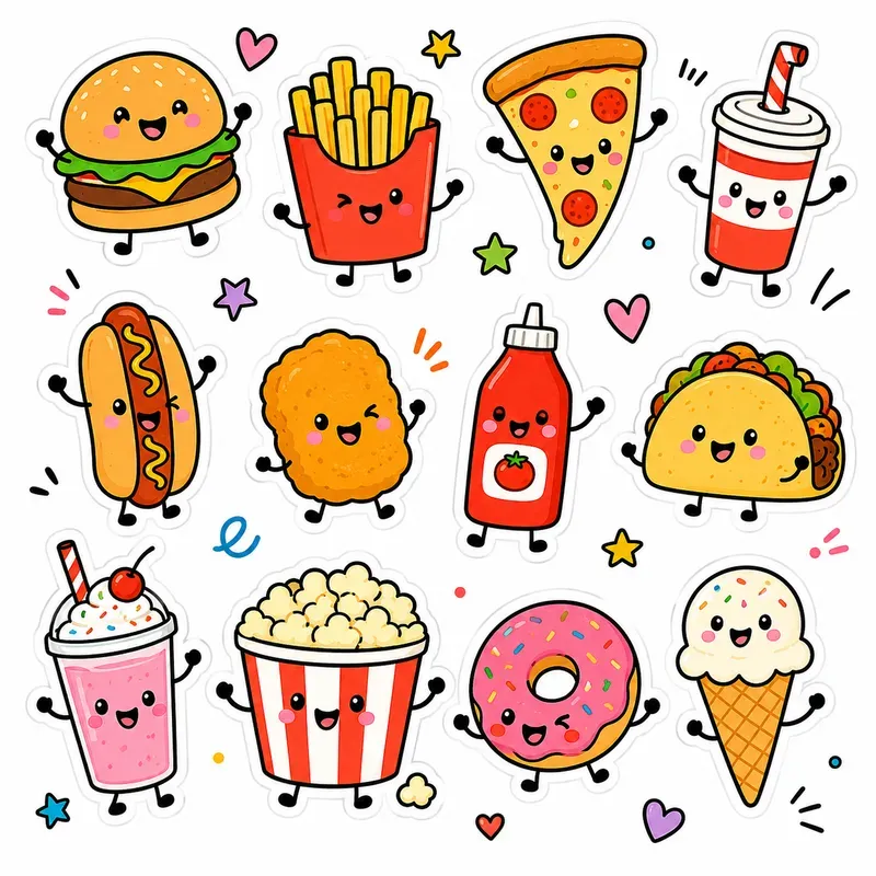 90s Retro Doodle Stickers Packs