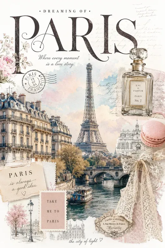 Soft Aesthetic City Collage Posters