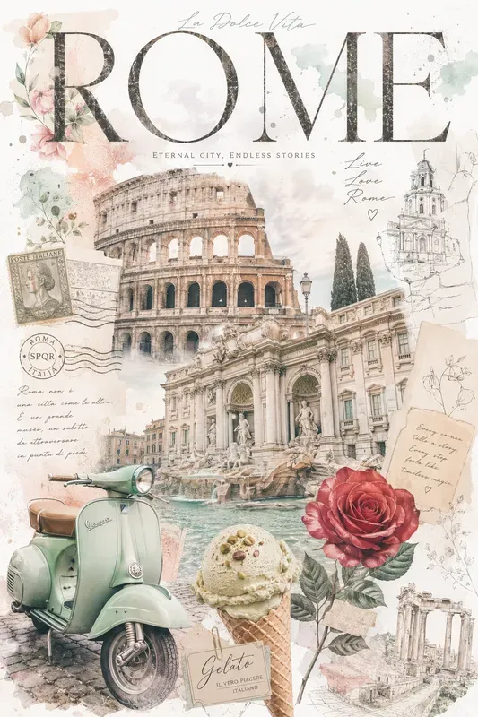 Soft Aesthetic City Collage Posters