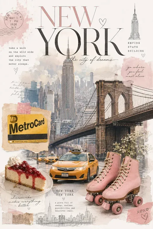 Soft Aesthetic City Collage Posters