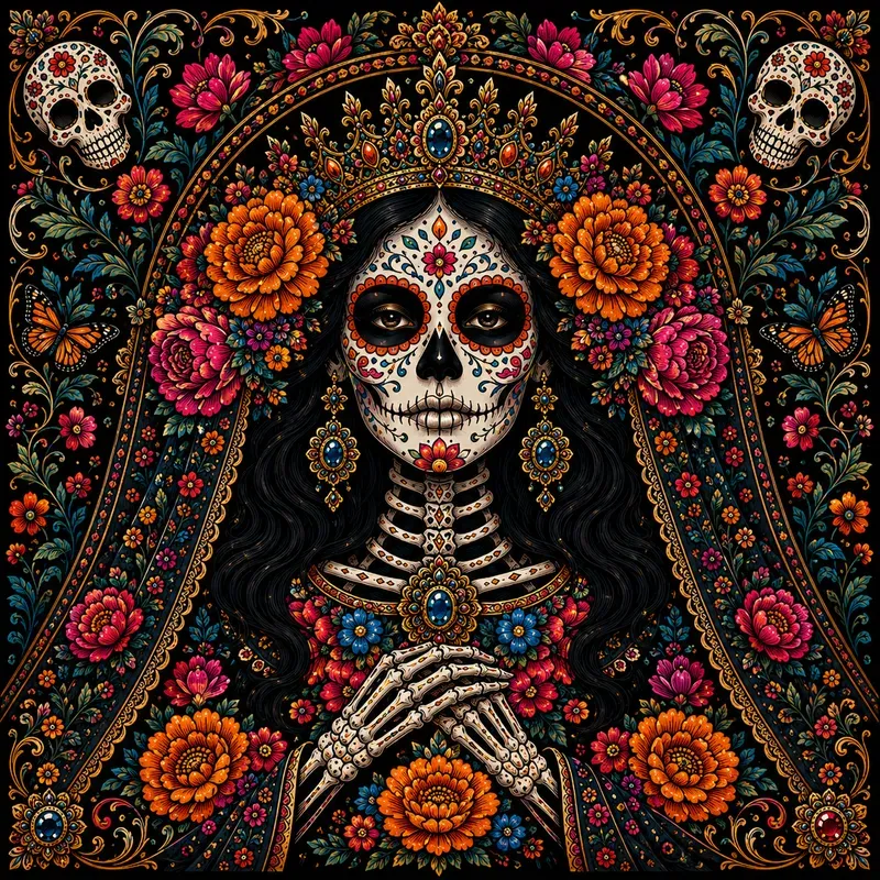 Vibrant Floral Folk Art Characters