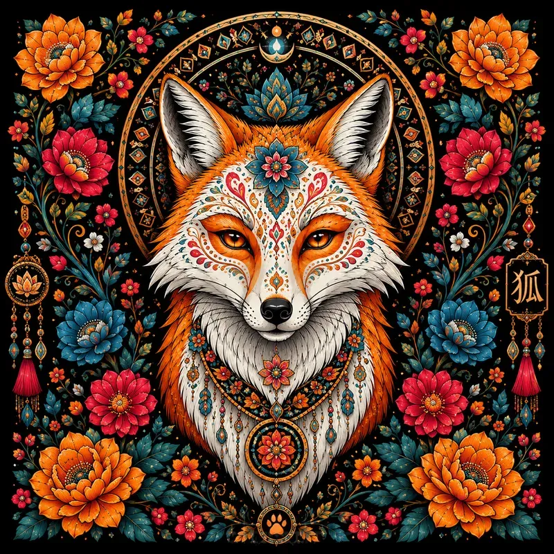 Vibrant Floral Folk Art Characters