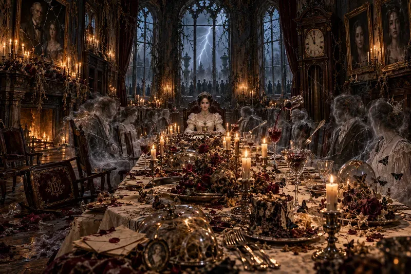 Cinematic Halloween Dark Fantasy Scenes