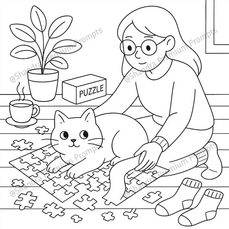 Cats Cozy Moments Coloring Book Pages