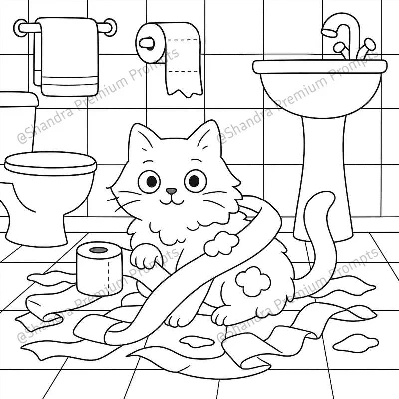 Cats Cozy Moments Coloring Book Pages