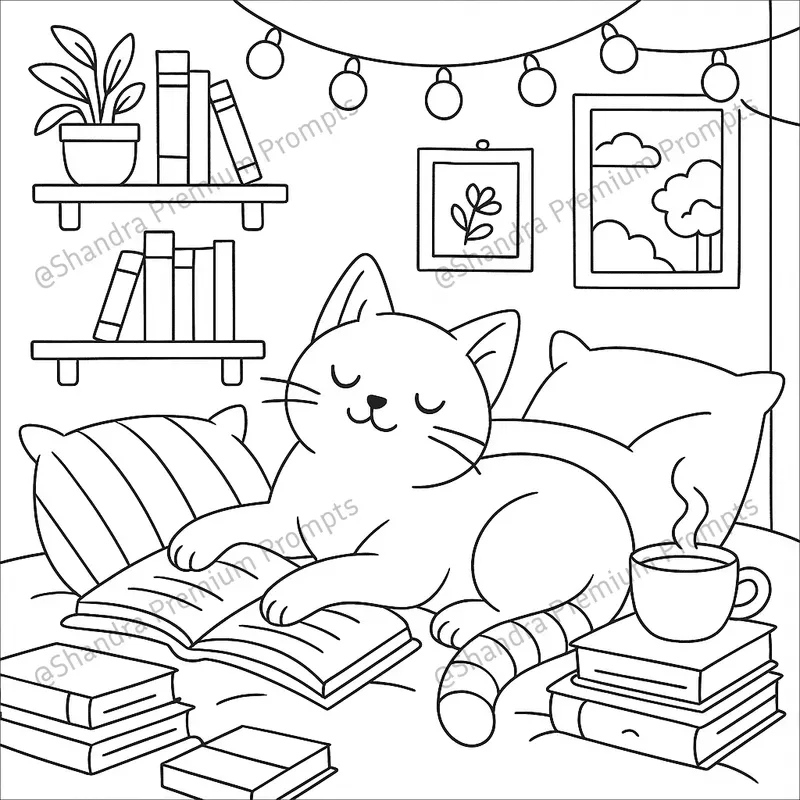 Cats Cozy Moments Coloring Book Pages