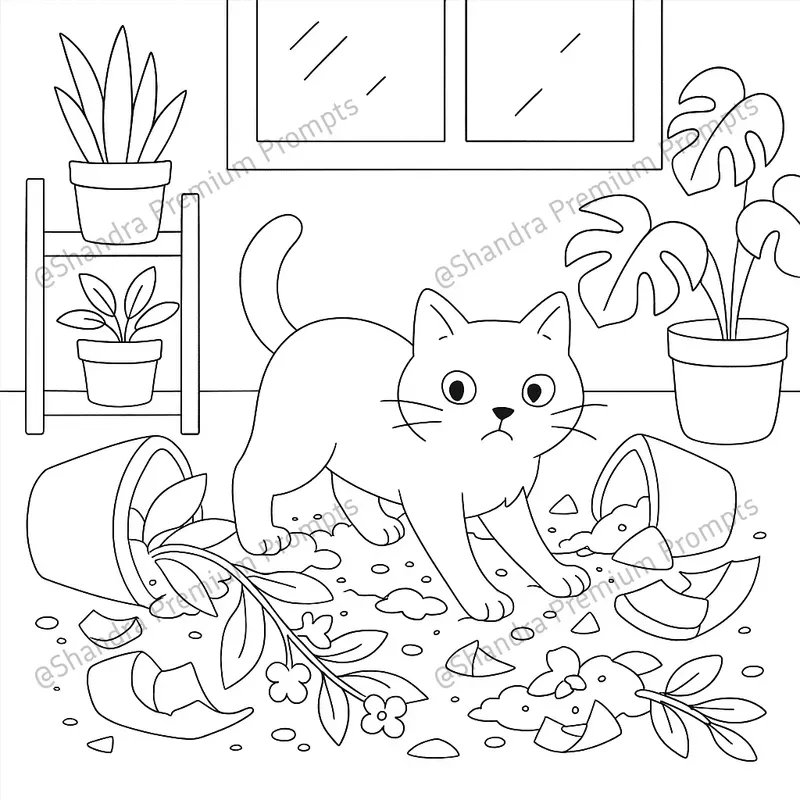 Cats Cozy Moments Coloring Book Pages