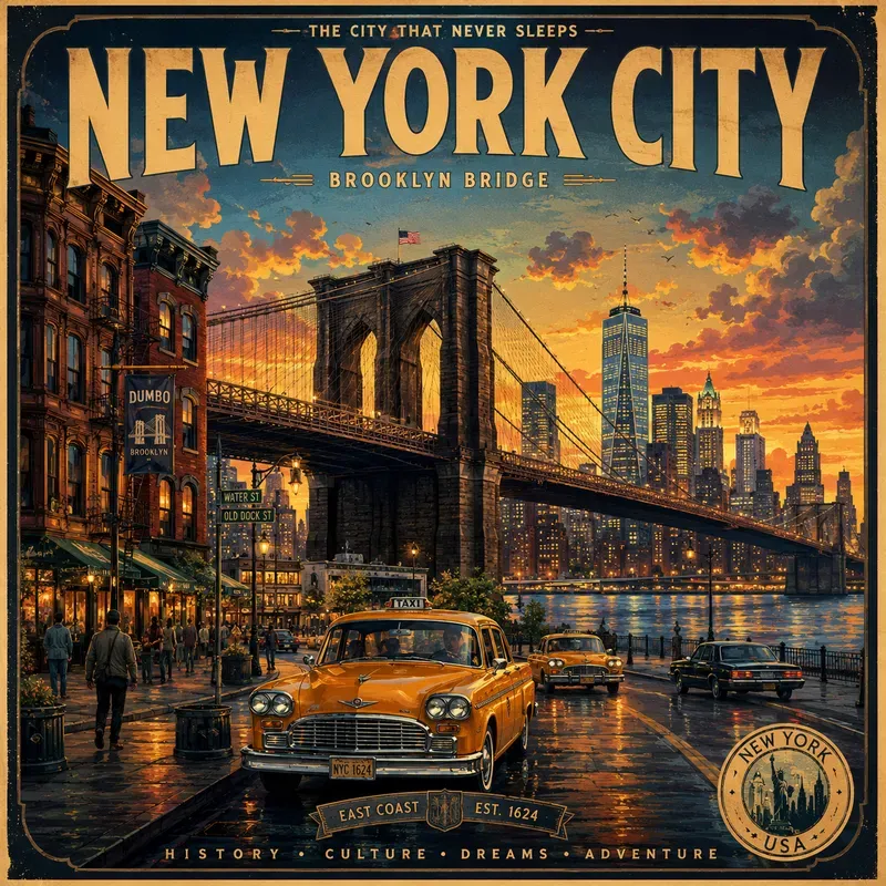 Vintage Cityscape Travel Posters
