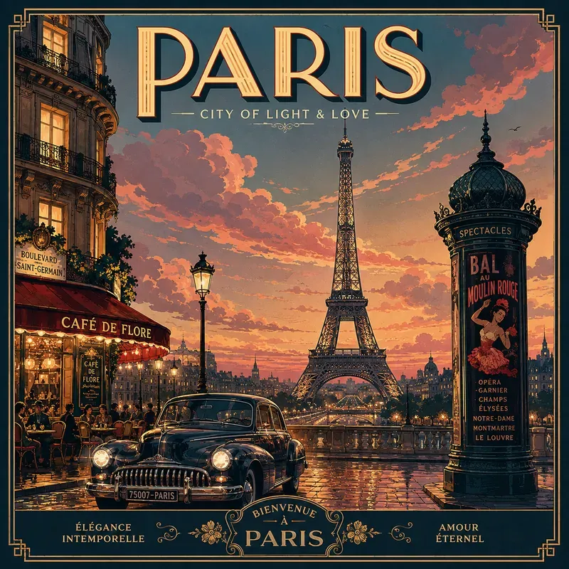 Vintage Cityscape Travel Posters