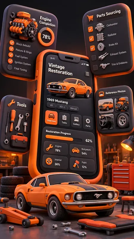 3D UI Mobile App Showcases