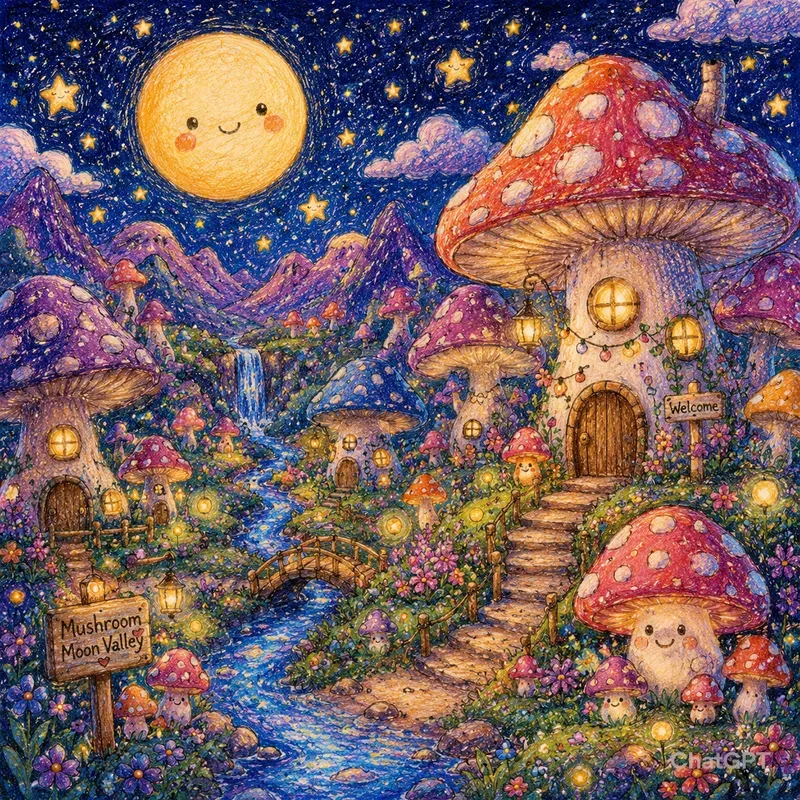 Dreamy Crayon Fantasy Worlds