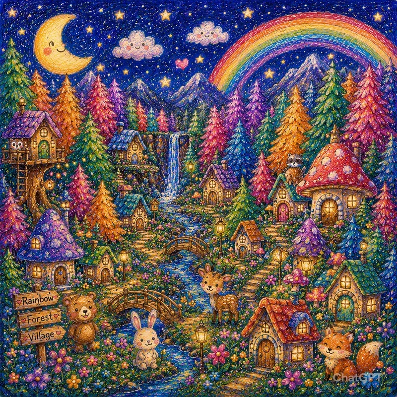 Dreamy Crayon Fantasy Worlds
