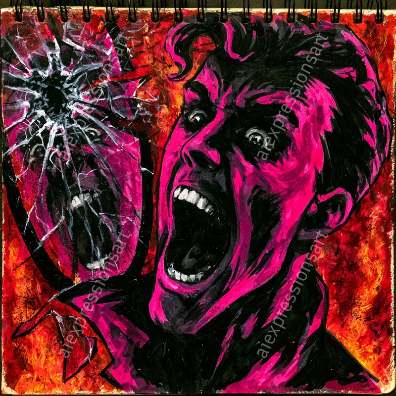 Neon Dark Ink Sketchbook Art