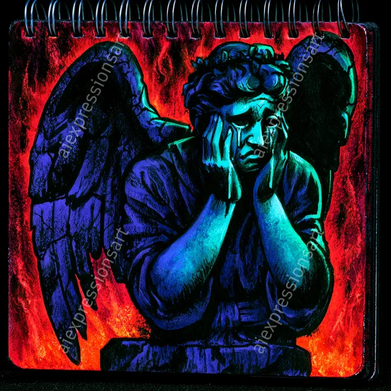 Neon Dark Ink Sketchbook Art