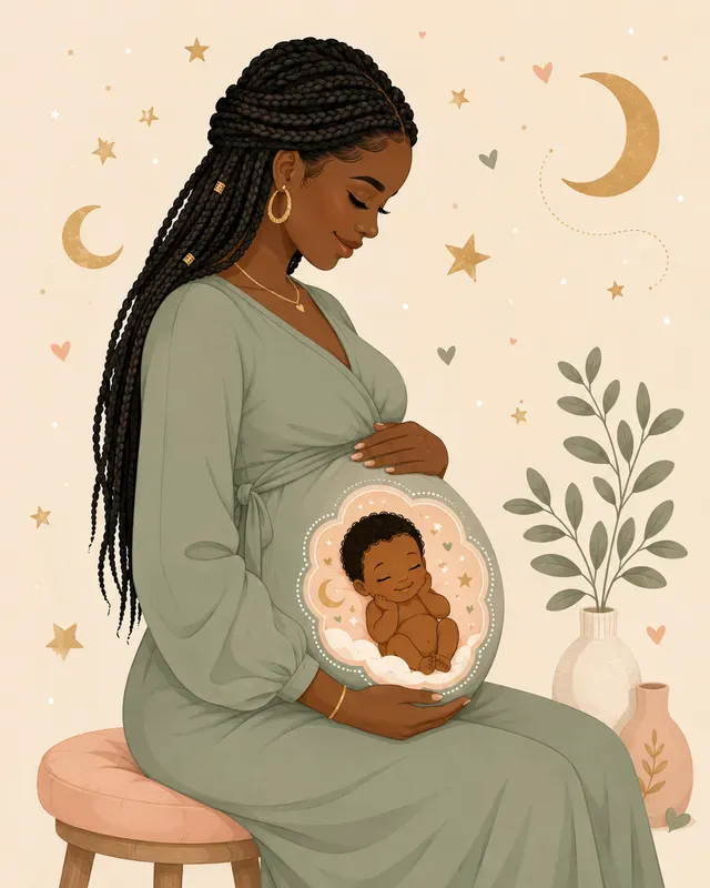 Diverse Cartoon Baby Bump Art
