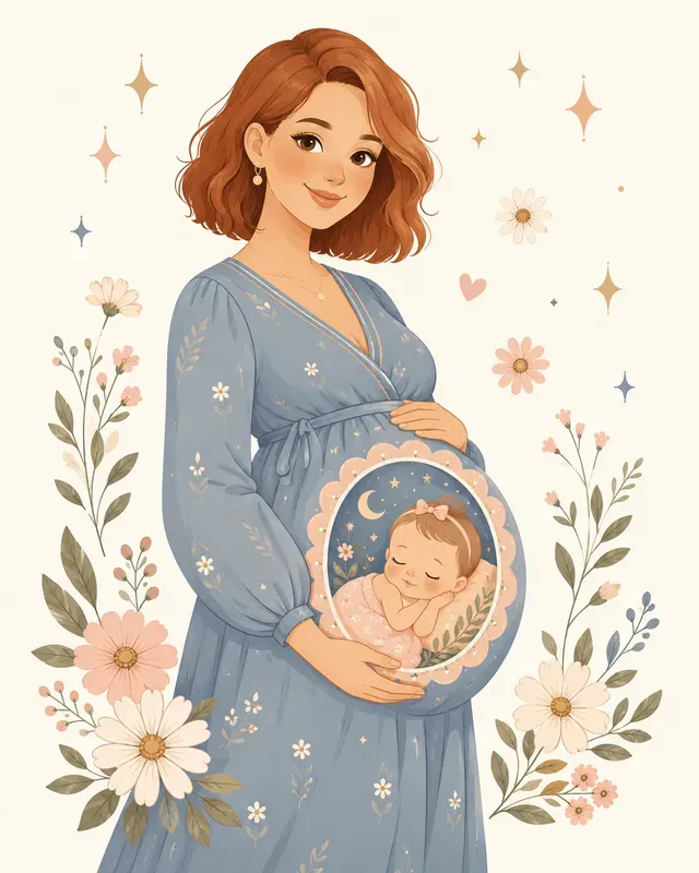Diverse Cartoon Baby Bump Art
