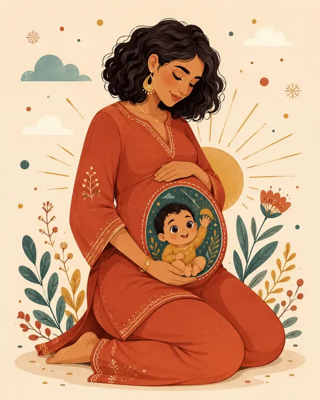 Diverse Cartoon Baby Bump Art