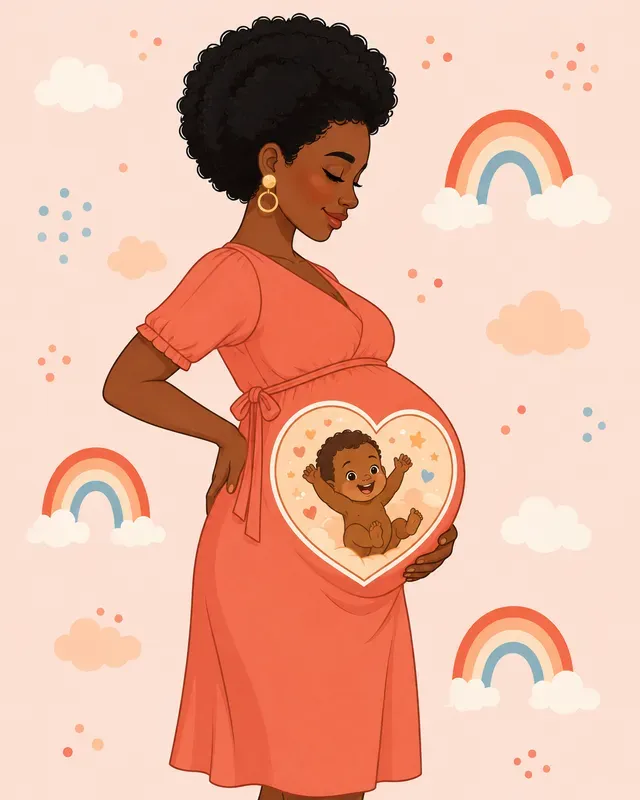 Diverse Cartoon Baby Bump Art