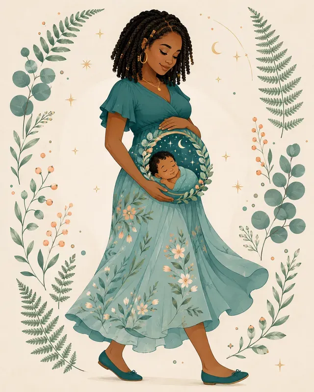 Diverse Cartoon Baby Bump Art