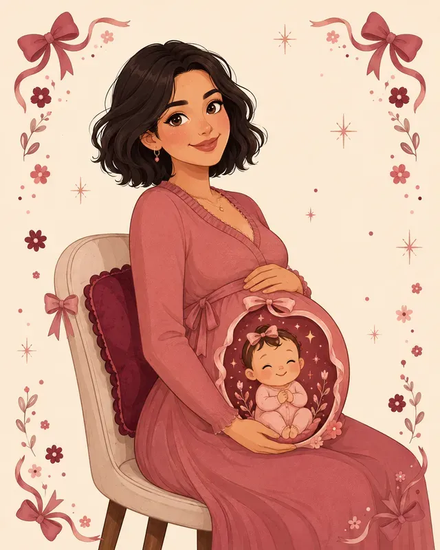 Diverse Cartoon Baby Bump Art