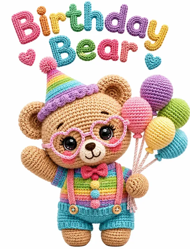 Kawaii Crochet Bear Character Generator