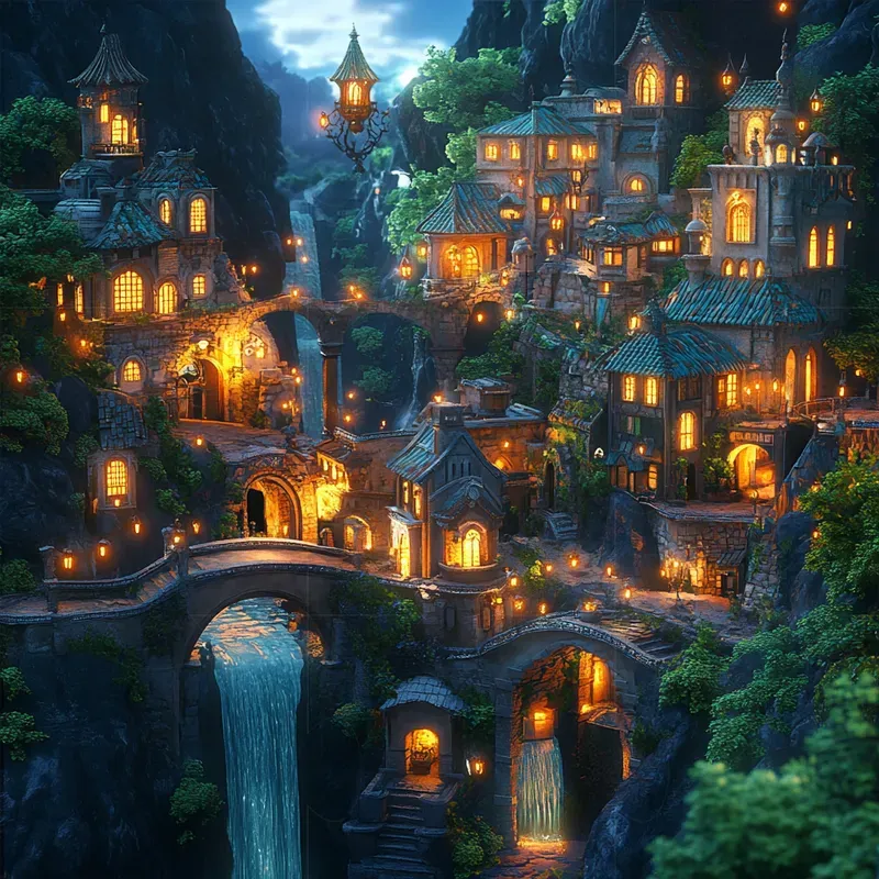 Enchanted Fantasy Town Scenes
