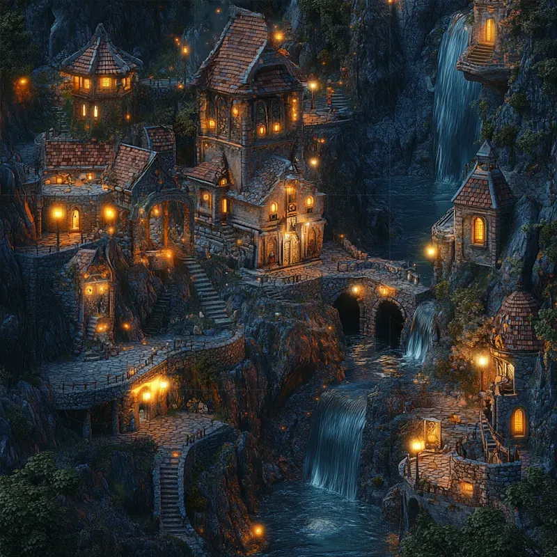 Enchanted Fantasy Town Scenes