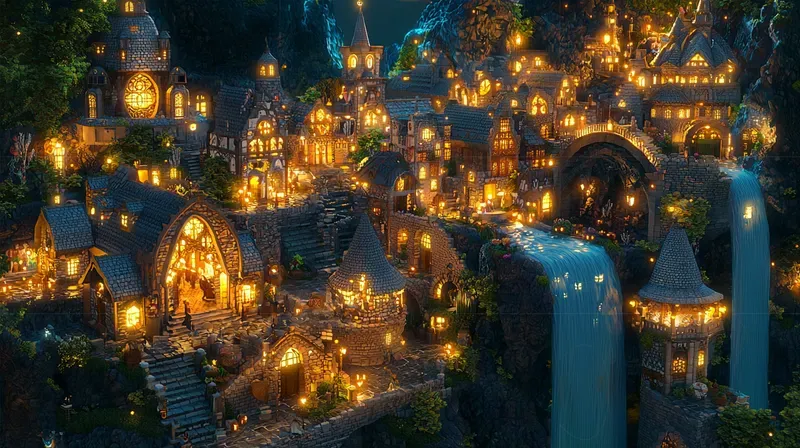 Enchanted Fantasy Town Scenes