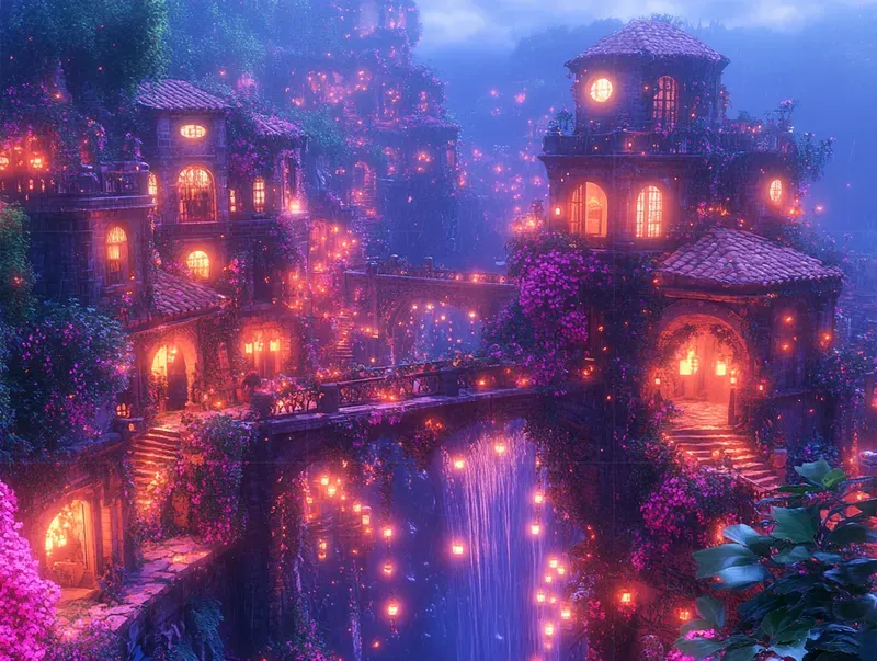 Enchanted Fantasy Town Scenes