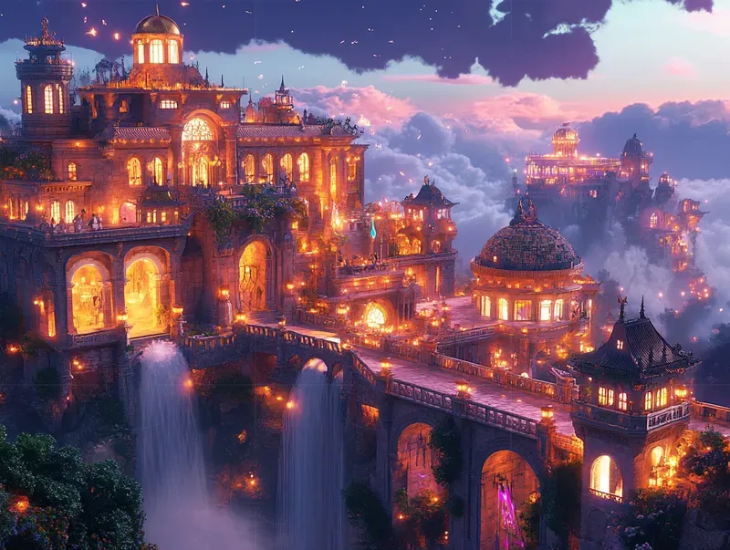 Enchanted Fantasy Town Scenes