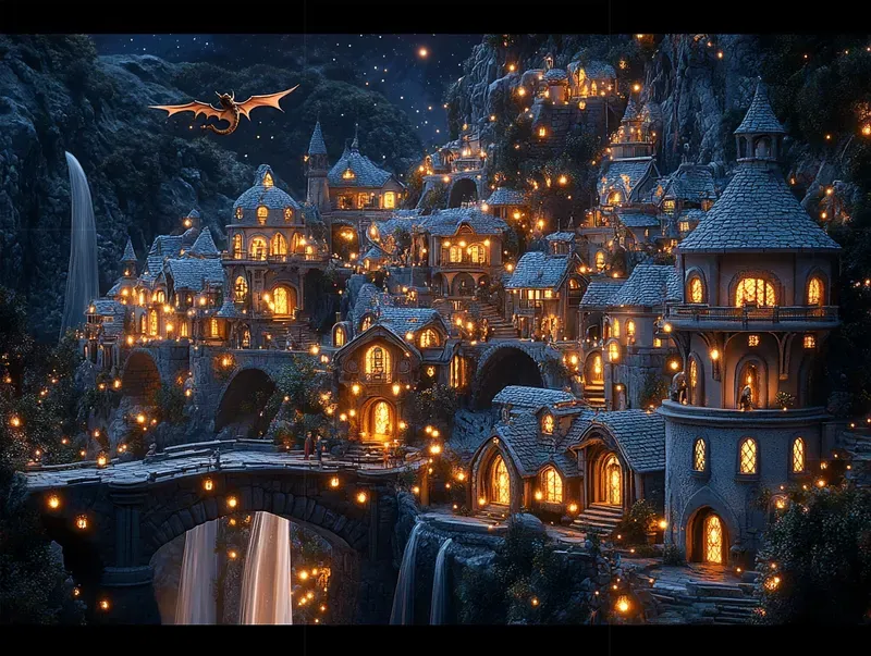 Enchanted Fantasy Town Scenes