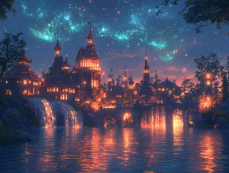 Enchanted Fantasy Town Scenes