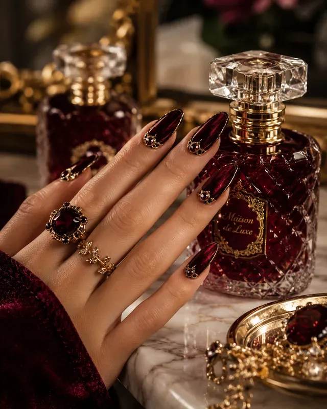Luxury Burgundy Nail Designs