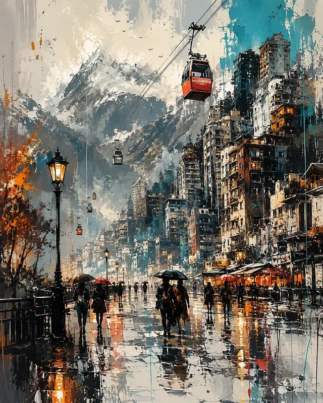 Expressive Urban Paintscape Posters