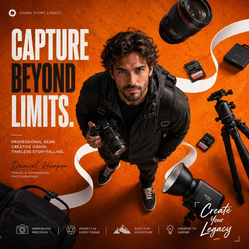 Bold Orange Creative Poster Generator