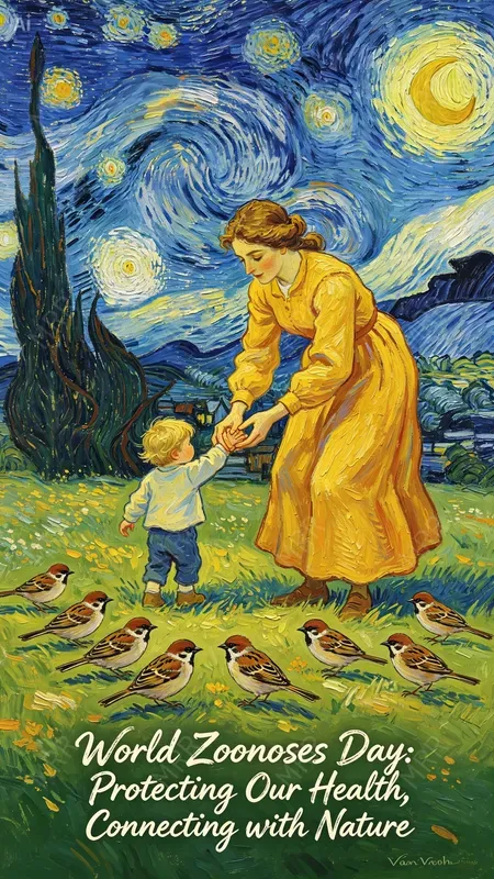 World Zoonoses Day Van Gogh Style Art