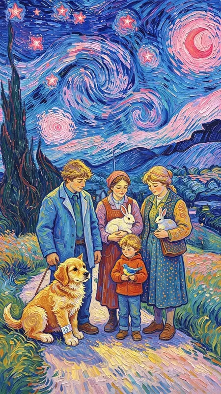 World Zoonoses Day Van Gogh Style Art