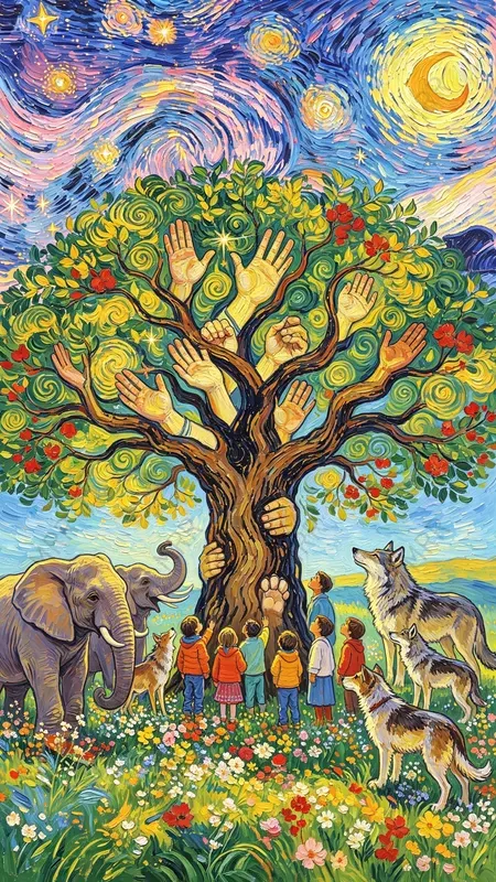 World Zoonoses Day Van Gogh Style Art