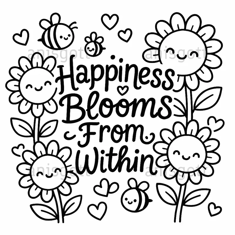 Spring Quotes Colouring Kdp Cute Spring Quote Coloring Pages ChatGPT Image Prompt | PromptBase