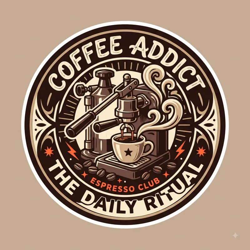 Coffee Addict T Shirt Badges