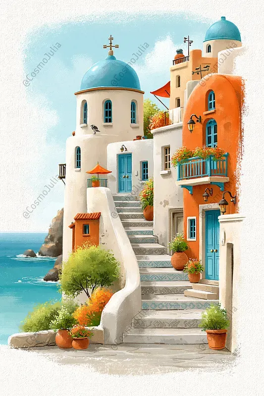 Mediterranean Watercolor Landscapes