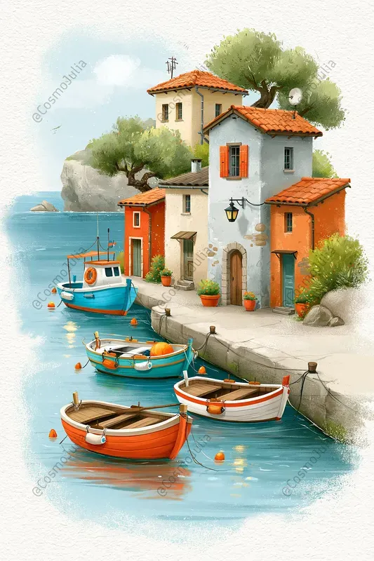 Mediterranean Watercolor Landscapes