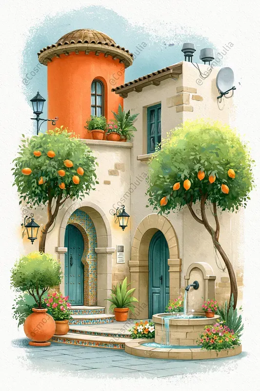 Mediterranean Watercolor Landscapes