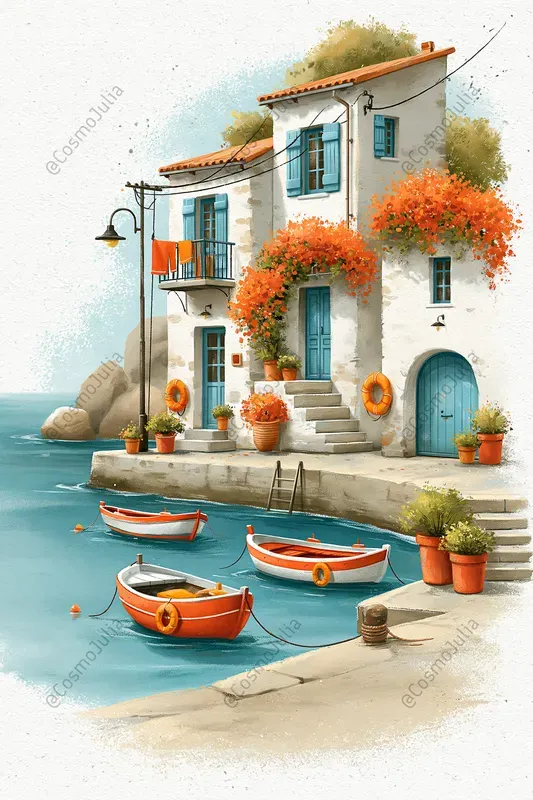 Mediterranean Watercolor Landscapes