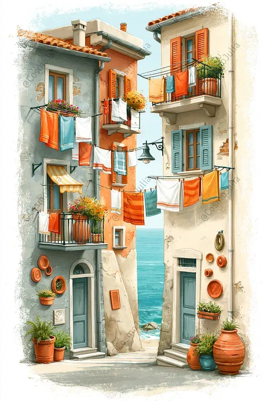 Mediterranean Watercolor Landscapes